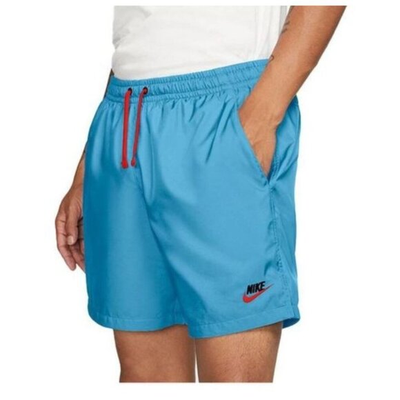 Nike Logo Embroidered  Teal & Dark Orange Woven Sports Shorts Size Medium - Picture 1 of 11